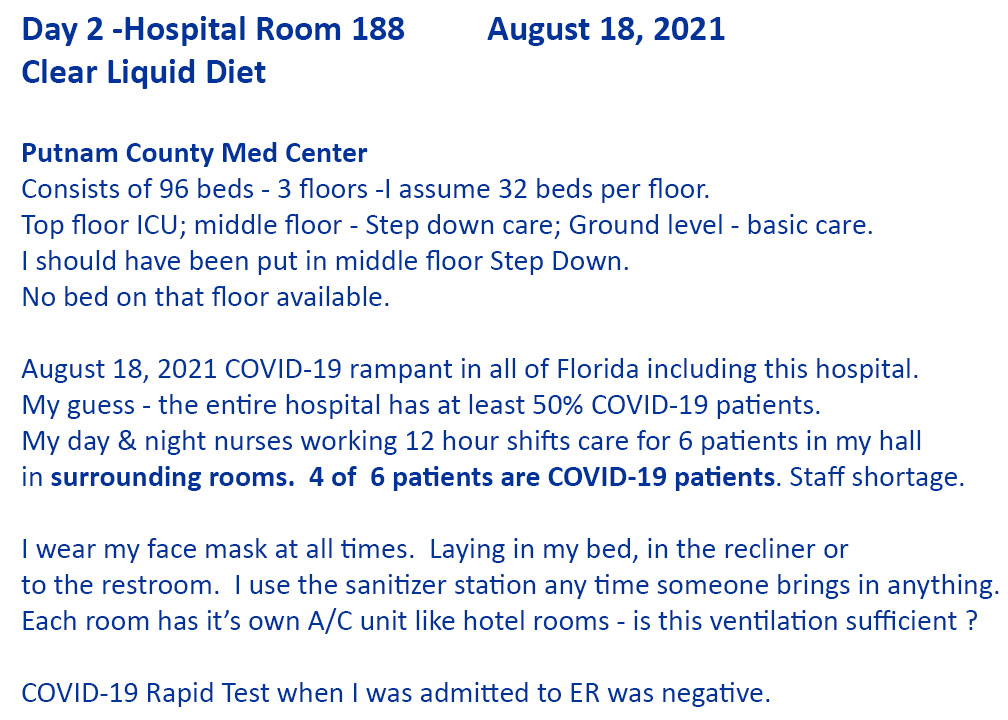 Hospital Day 2 page one